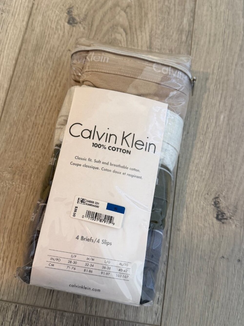 Calvin Klein Men's Cotton Briefs 4-Pack Size XL New in Package